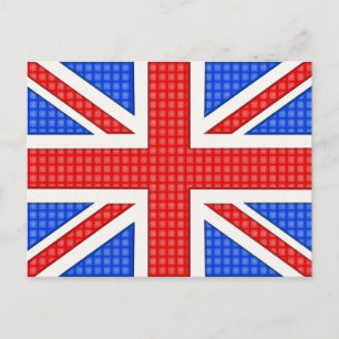 Eine texturierte Union Jack Flagge. Postkarte