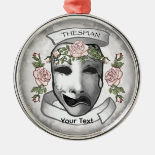 Eine thespische Schauspielermaske Ornament Aus Metall