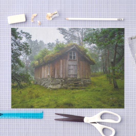 Eine Tierhütte im Wald Seidenpapier (Handwerk)