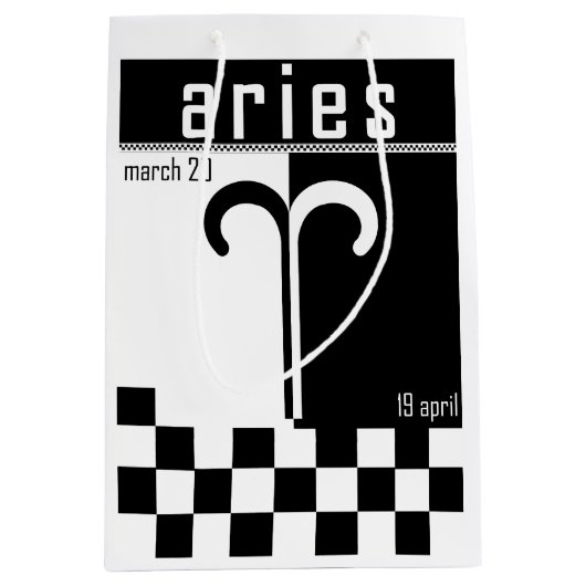 Eine Tierkreiszeichen-Geschenktasche für Widder Mittlere Geschenktüte (Vorderseite)