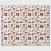 Eine Tierlandschaft mit Rot-und-Creme-Toile Geschenkpapier (Flach)