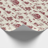 Eine Tierlandschaft mit Rot-und-Creme-Toile Geschenkpapier (Ecke)