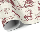 Eine Tierlandschaft mit Rot-und-Creme-Toile Geschenkpapier (Rolleneckpunkt)