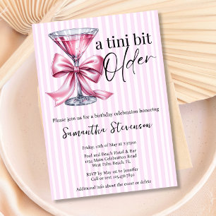 Eine Tini Bit ältere Coquette Pink Bow Geburtstags Einladung