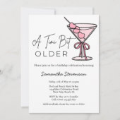 Eine Tini-Bit ältere rosa Herz Olives Geburtstagsp Einladung (Vorderseite)