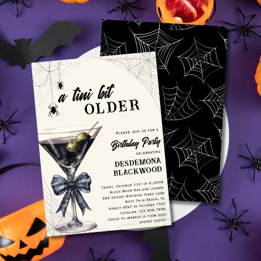 Eine Tini-Bit ältere Spider Halloween-Party Einladung