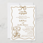 Eine Tini-Bit Hand gezeichnete Martini-Engagement- Einladung (Vorderseite)