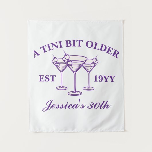 Eine Tini-Bit-Lila Geburtstagsparty Wandteppich (Vorderseite)