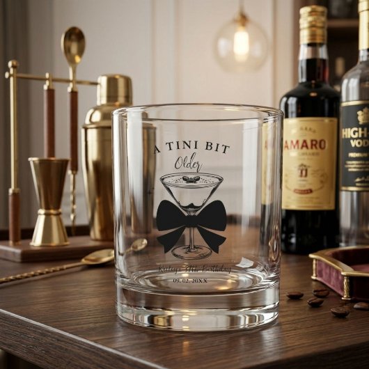Eine tini Bit Older Martini Geburtstagsparty Whiskyglas