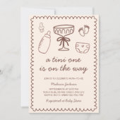 Eine Tini-Dusche auf dem Weg zum Kinderspiel Einladung (Vorderseite)