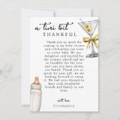 Eine Tini-Dusche auf dem Weg zur gelben Martini-Ba Dankeskarte (Vorderseite)