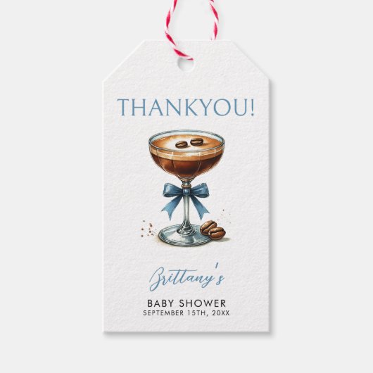 Eine Tini-Dusche ist unterwegs Geschenkanhänger (Vorderseite)