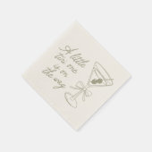 Eine Tini-Dusche ist unterwegs mit Martini-Babydus Serviette (Ecke)