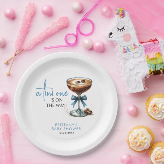 Eine Tini-Dusche ist unterwegs Pappteller (Party)