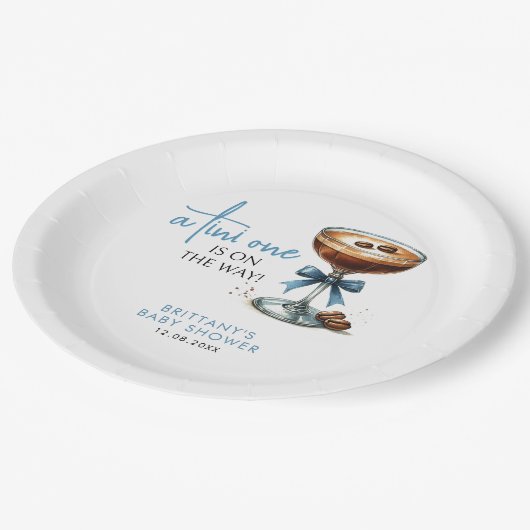 Eine Tini-Dusche ist unterwegs Pappteller (Schrägansicht)