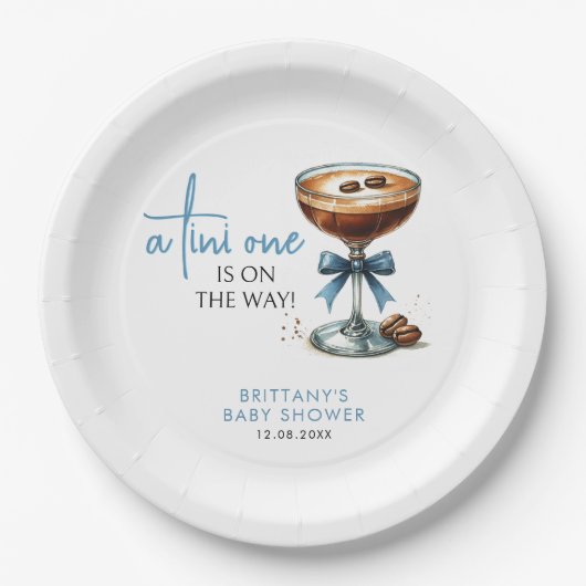 Eine Tini-Dusche ist unterwegs Pappteller (Vorderseite)