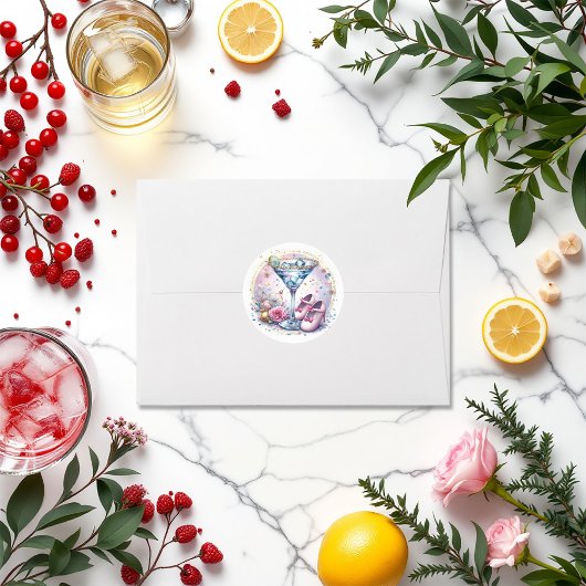 Eine Tini-Dusche ist unterwegs Runder Aufkleber