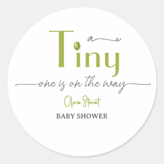 Eine tini ist auf dem Weg Baby Dusche Runder Aufkleber (Vorderseite)