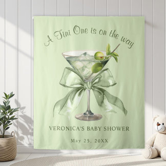 Eine Tini ist auf dem Weg Bow Martini Baby Shower Wandteppich