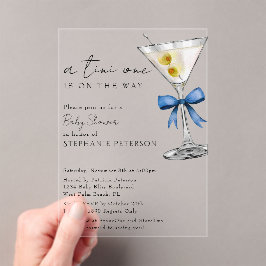 Eine Tini One einfache Minimal Blue Martini Babydu Acryleinladungen