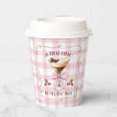 Eine Tini One Espresso Martini rosa Schleife Baby  Pappbecher (Rückseite)