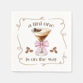Eine Tini One Espresso Martini rosa Schleife Baby- Serviette (Vorderseite)