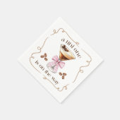 Eine Tini One Espresso Martini rosa Schleife Baby- Serviette (Ecke)