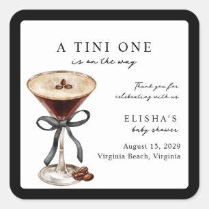 Eine Tini One ist auf dem Weg Baby Shower  Quadratischer Aufkleber