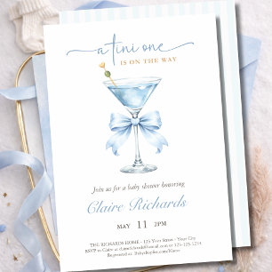 Eine Tini One ist auf dem Weg Blue Boy Baby Shower Einladung