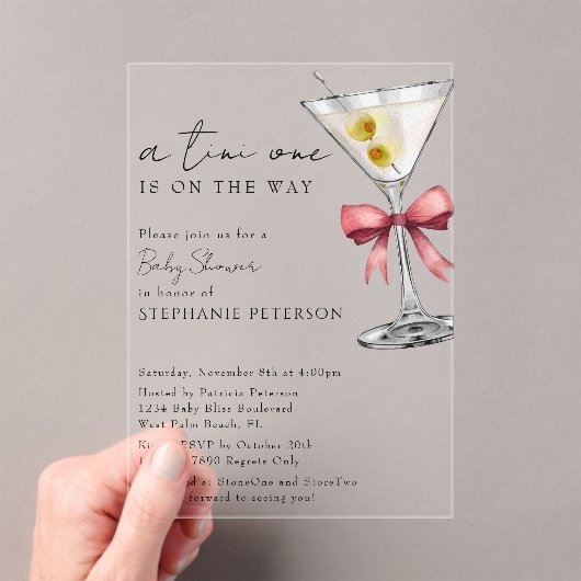 Eine Tini-One-Mini-Minidusche in Rosa Martini Acryleinladungen (Insitu (Handheld))