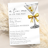 Eine Tini One Minimal Chic Yellow Martini Babydusc Einladung
