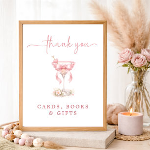 Eine Tini One Pink Bow Karten Bücher und Geschenke Poster