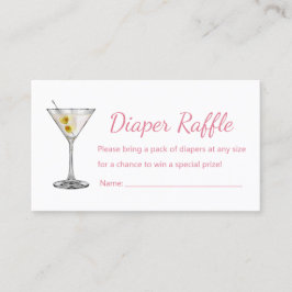 Eine Tini One Pink Martini Baby Shower Windel-Raff Begleitkarte