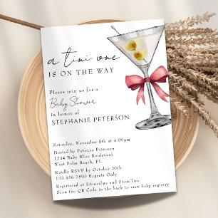 Eine Tini One Simple Minimal Pink Martini Babypart Einladung