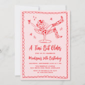 Eine Tini-Party mit etwas älterem Rosa und Rotem G Einladung (Vorderseite)