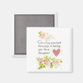 Eine Tochter ist ein großes Segen Rose Herz Sprich Magnet (Vorderseite/Rückseite)