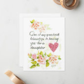 Eine Tochter ist eine große Segen-Karte Mitteilungskarte (Vorderseite/Rückseite Beispiel)