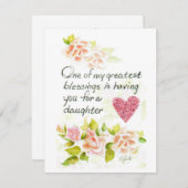 Eine Tochter ist eine große Segen-Karte Mitteilungskarte (Vorne/Hinten)