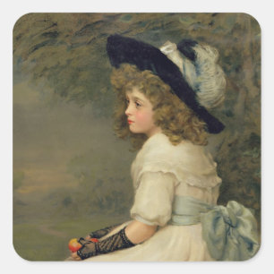 Eine Tochter von Eva, jährlich, Weihnachten, 1899 Quadratischer Aufkleber