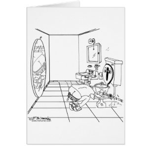 Eine Toilette verwirrt durch einen Hintern-Sprung