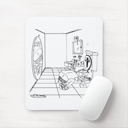 Eine Toilette verwirrt durch einen Hintern-Sprung Mousepad (Mit Mouse)