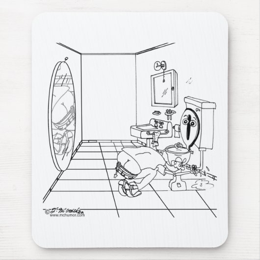 Eine Toilette verwirrt durch einen Hintern-Sprung Mousepad (Vorne)