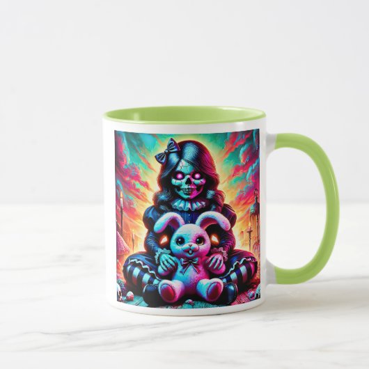 Eine tolle Puppe mit ihrem netten Kaninchen. Tasse (Rechts)