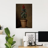 Eine Topfpflanze Blumen Stillleben, Dunkle Botanik Poster (Heimbüro)