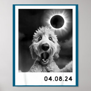 Eine totale Sonnenfinsternis Goldendoodle-Hund Poster