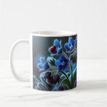 "Eine Touch Blau: Elegante Tasse der Blumen"