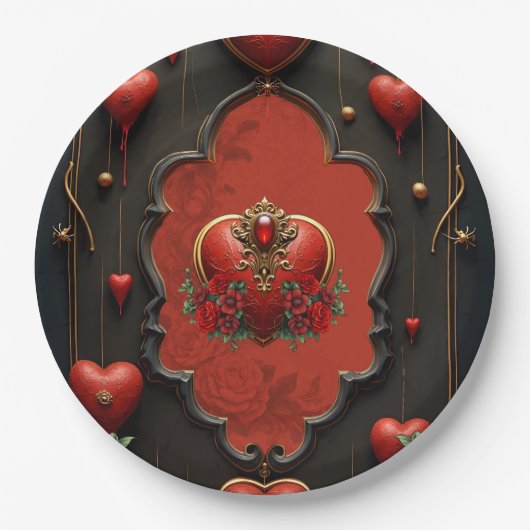 Eine Touch der Gotik, des Herzens und der ewigen V Pappteller (Vorderseite)