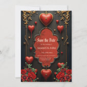 Eine Touch der Gotik, des Herzens und der ewigen V Save The Date (Vorderseite)