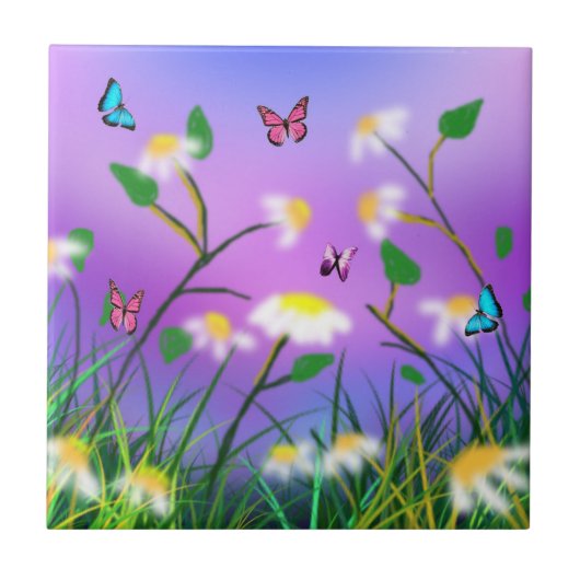 Eine Touch des Frühlings, kleine Keramik Fliese (Vorderseite)