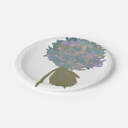 Eine Touch des Lila Chrysanthemums Pappteller (Schrägansicht)